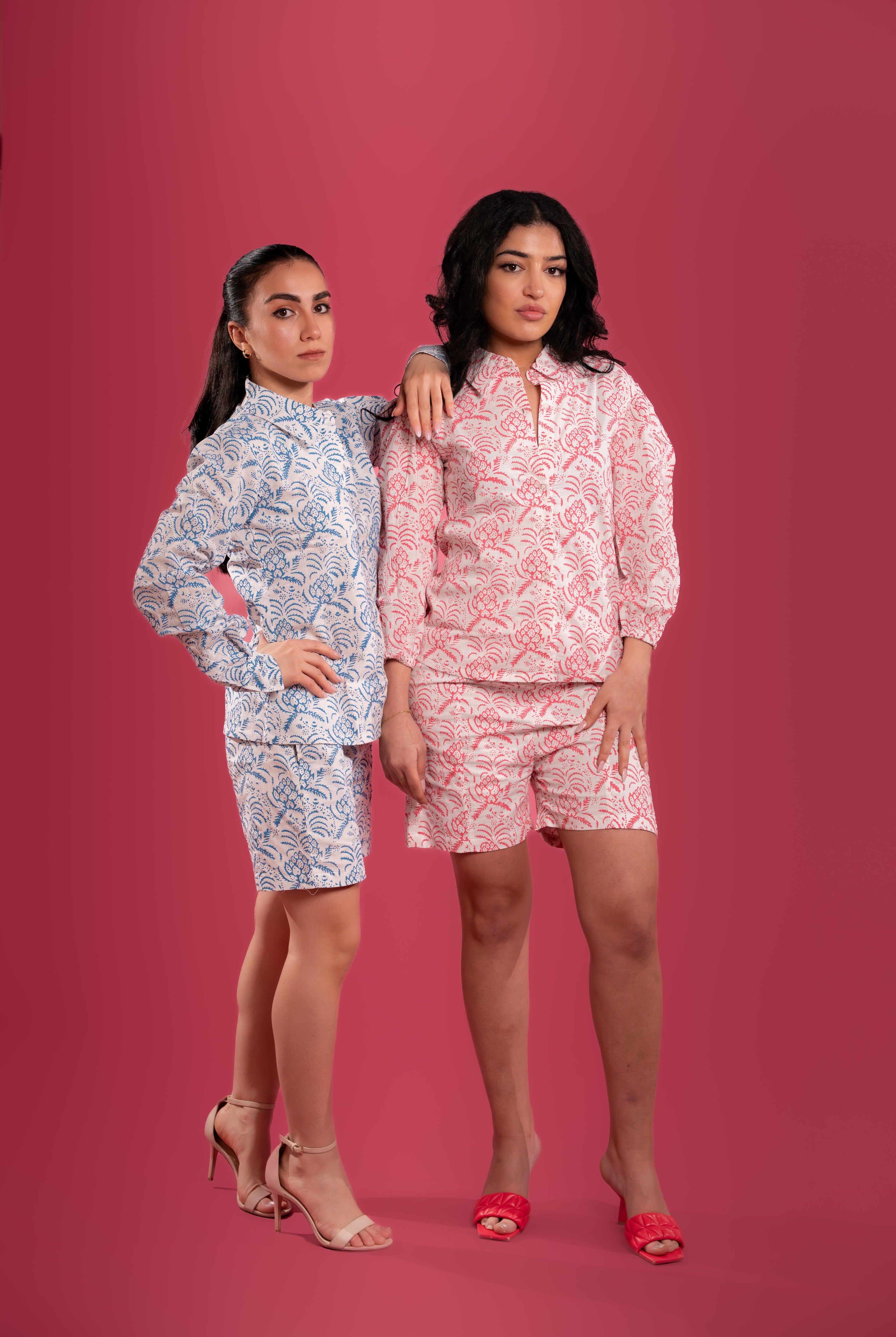 Organic cotton block-printed co-ord set with artisanal patterns, lightweight and breathable—designed for comfort and sustainable style.