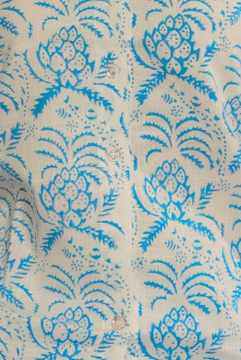 Organic cotton block-printed shorts with artisanal patterns, lightweight and breathable—designed for comfort and sustainable style.