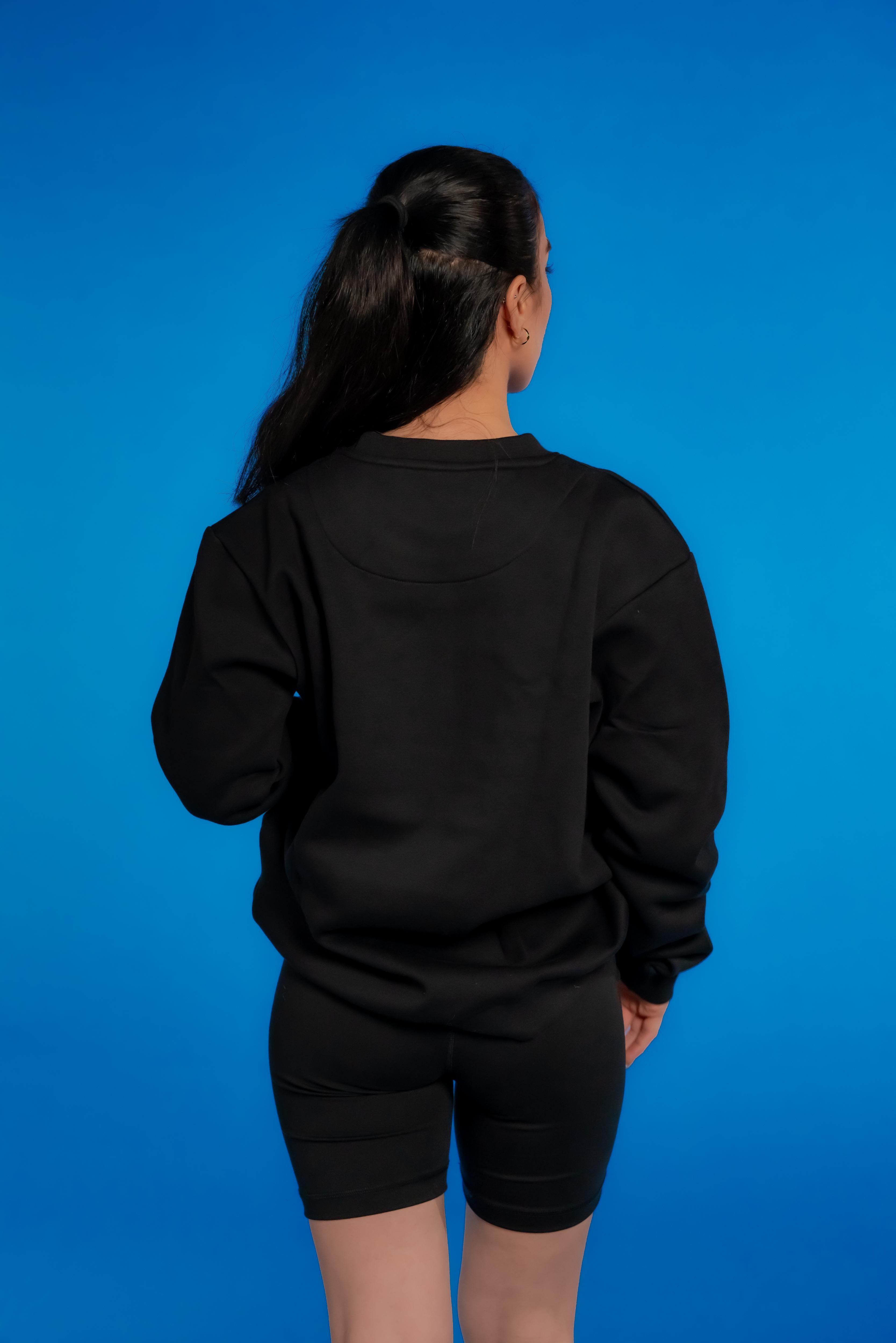 Premium 420 GSM jersey cotton sweatshirt with 'Aazad' embroidered in Hindi, offering a minimalist design, structured fit, and sustainable comfort.